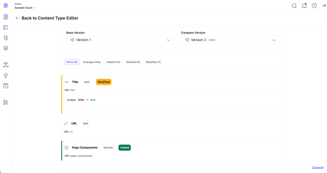 Content Type Versioning | Contentstack