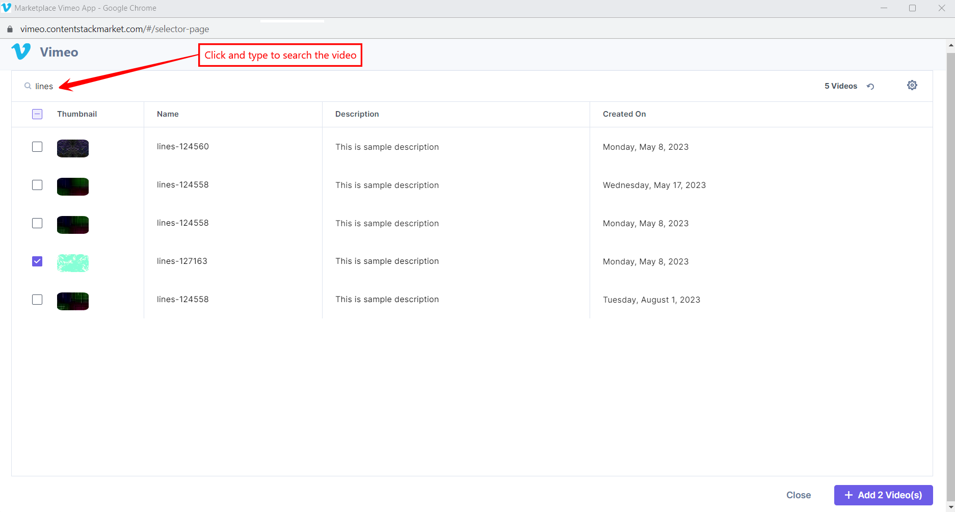 Vimeo-Selector-Page-Search