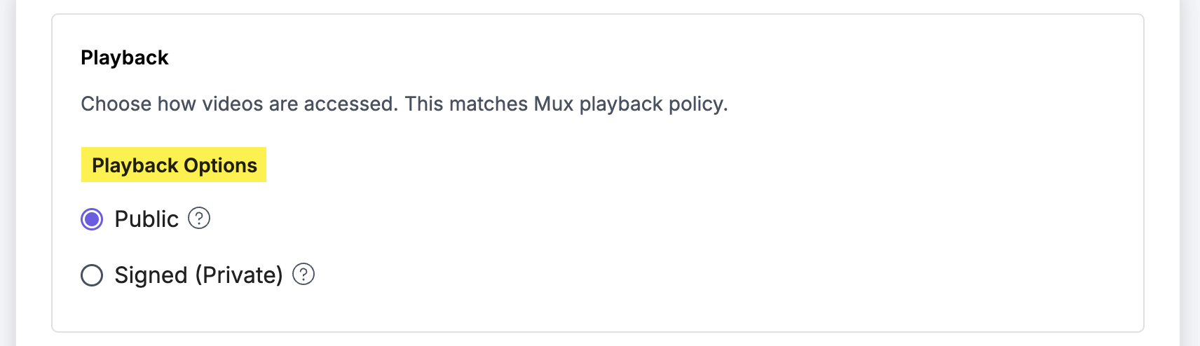 Mux-Configuration-Playback