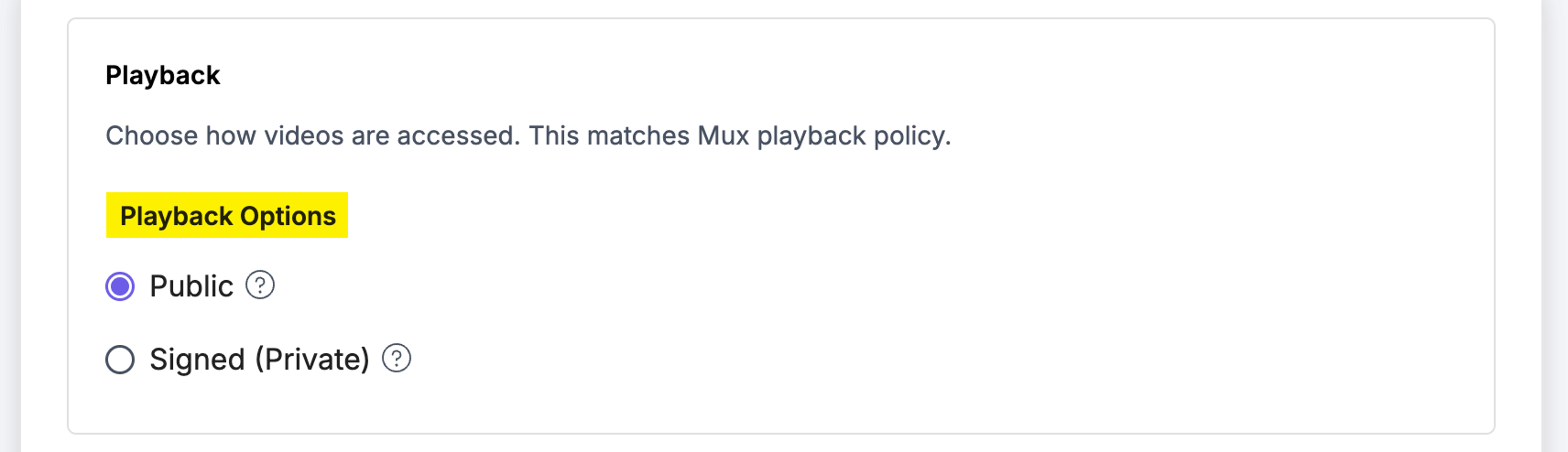 Mux-Configuration-Playback