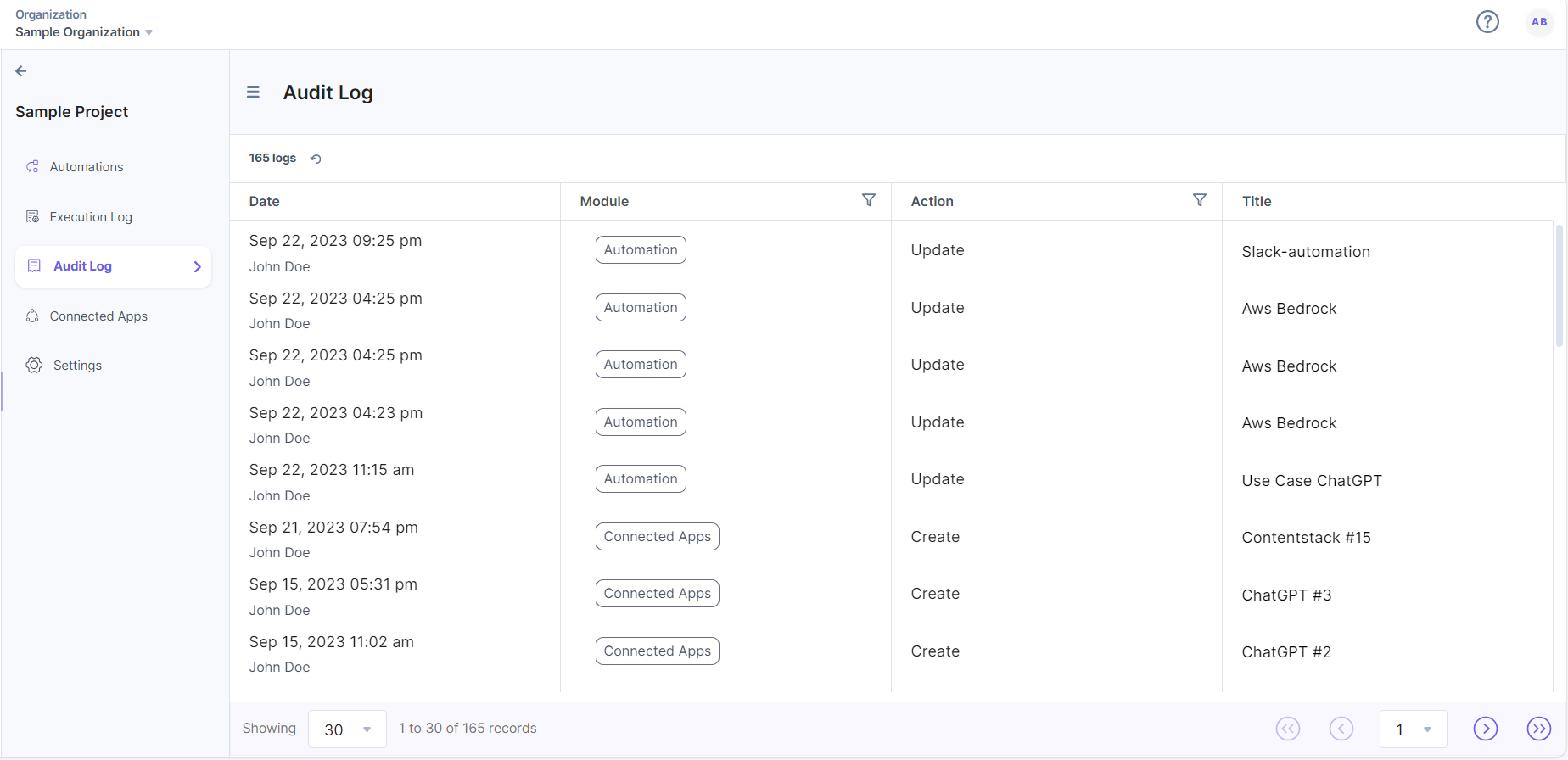 Monitor Automation Hub Activities in Audit Log