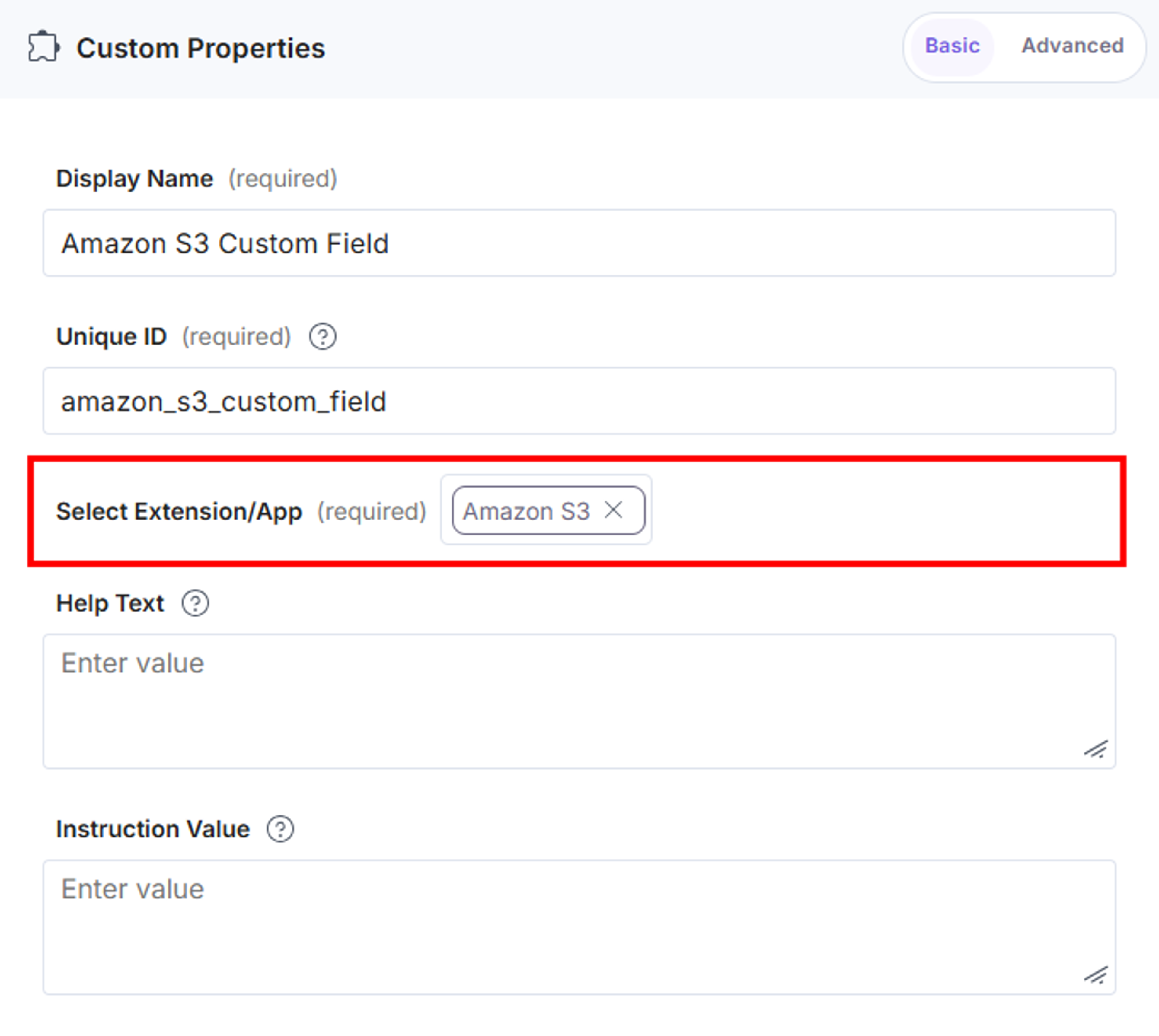 Amazon-S3-Custom-Field-Added-App