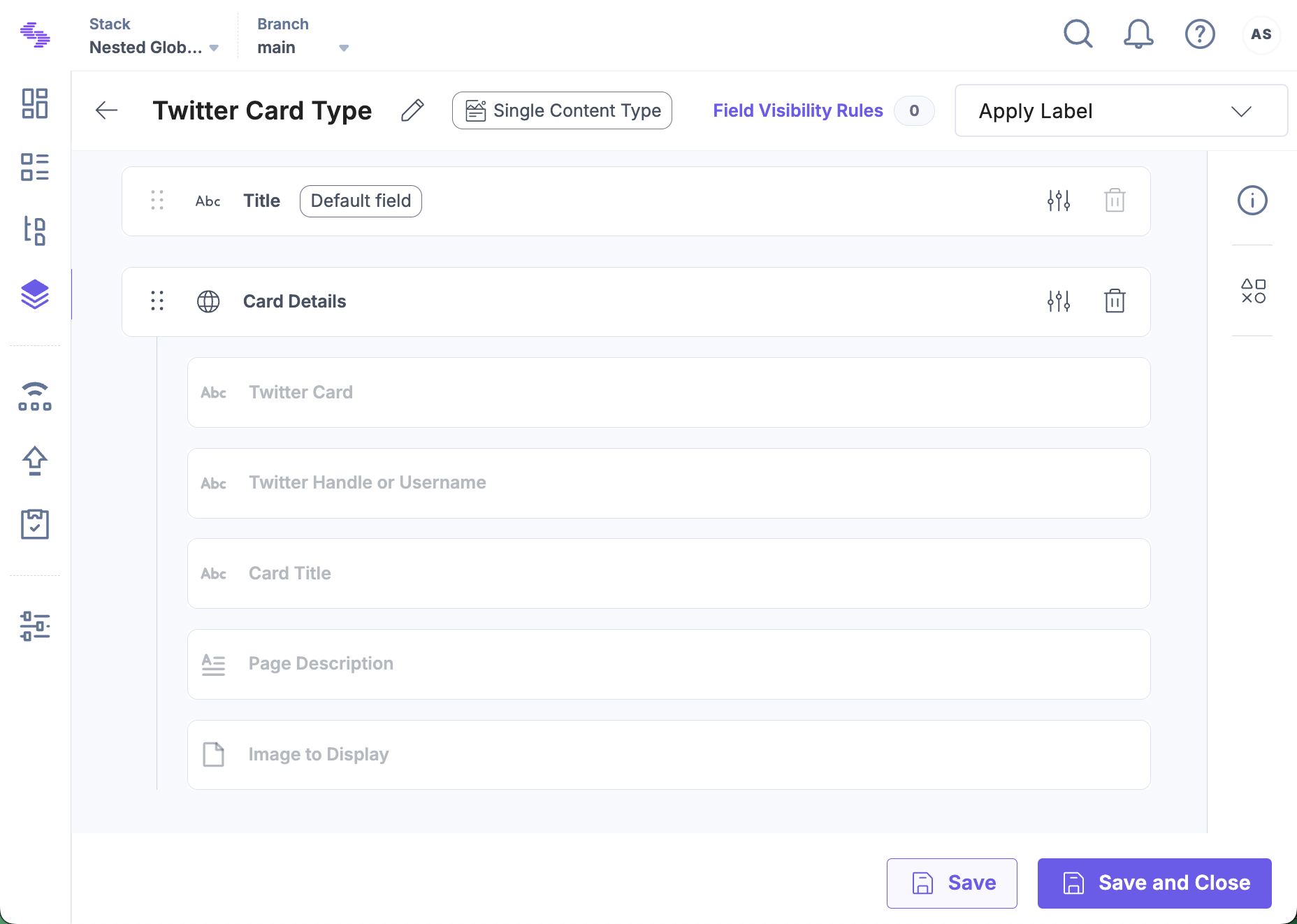 Twitter Card metadata as Global field