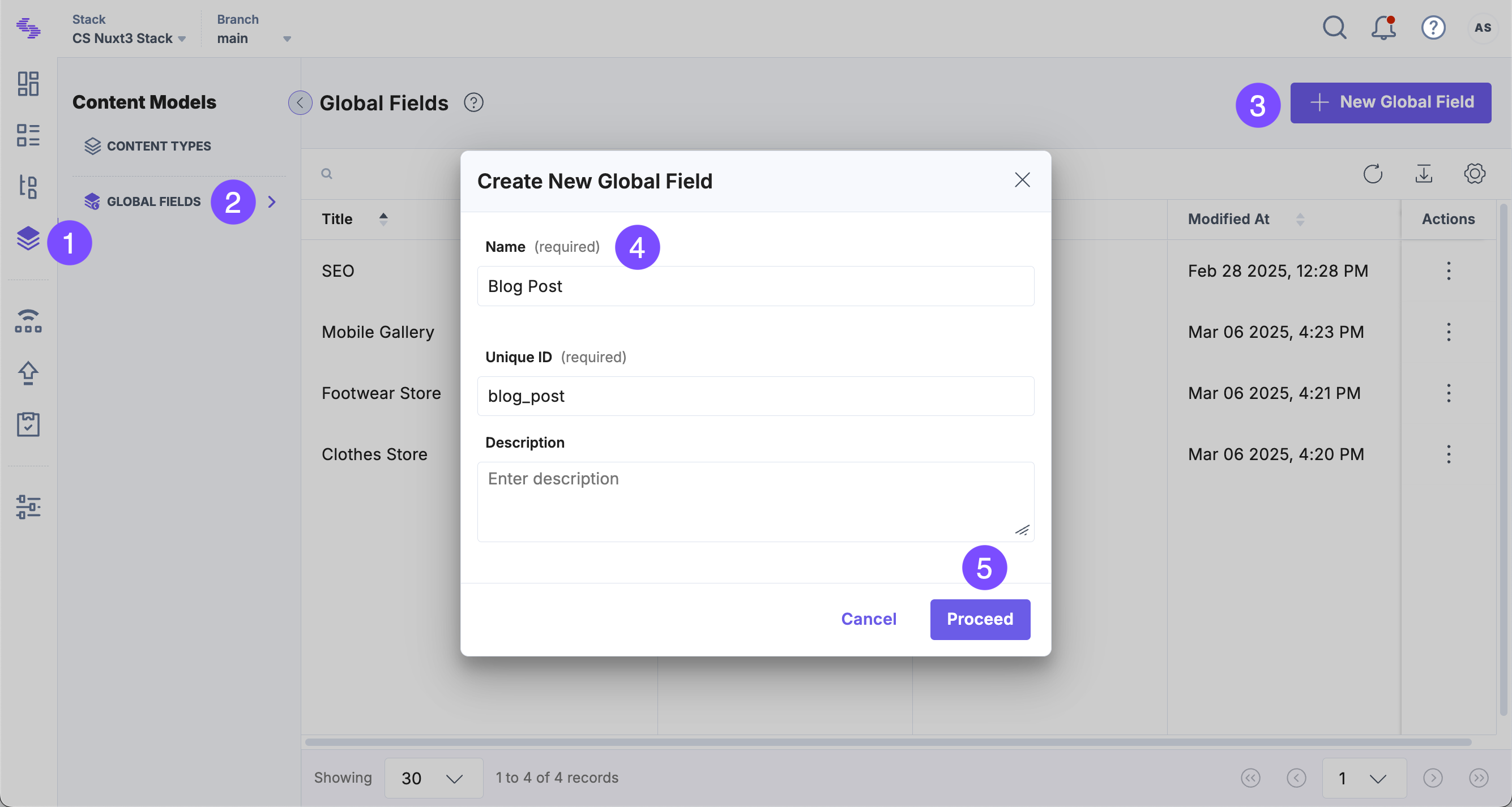 Creating Global Field
