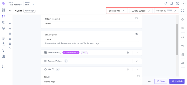 Create an Entry Variant | Contentstack