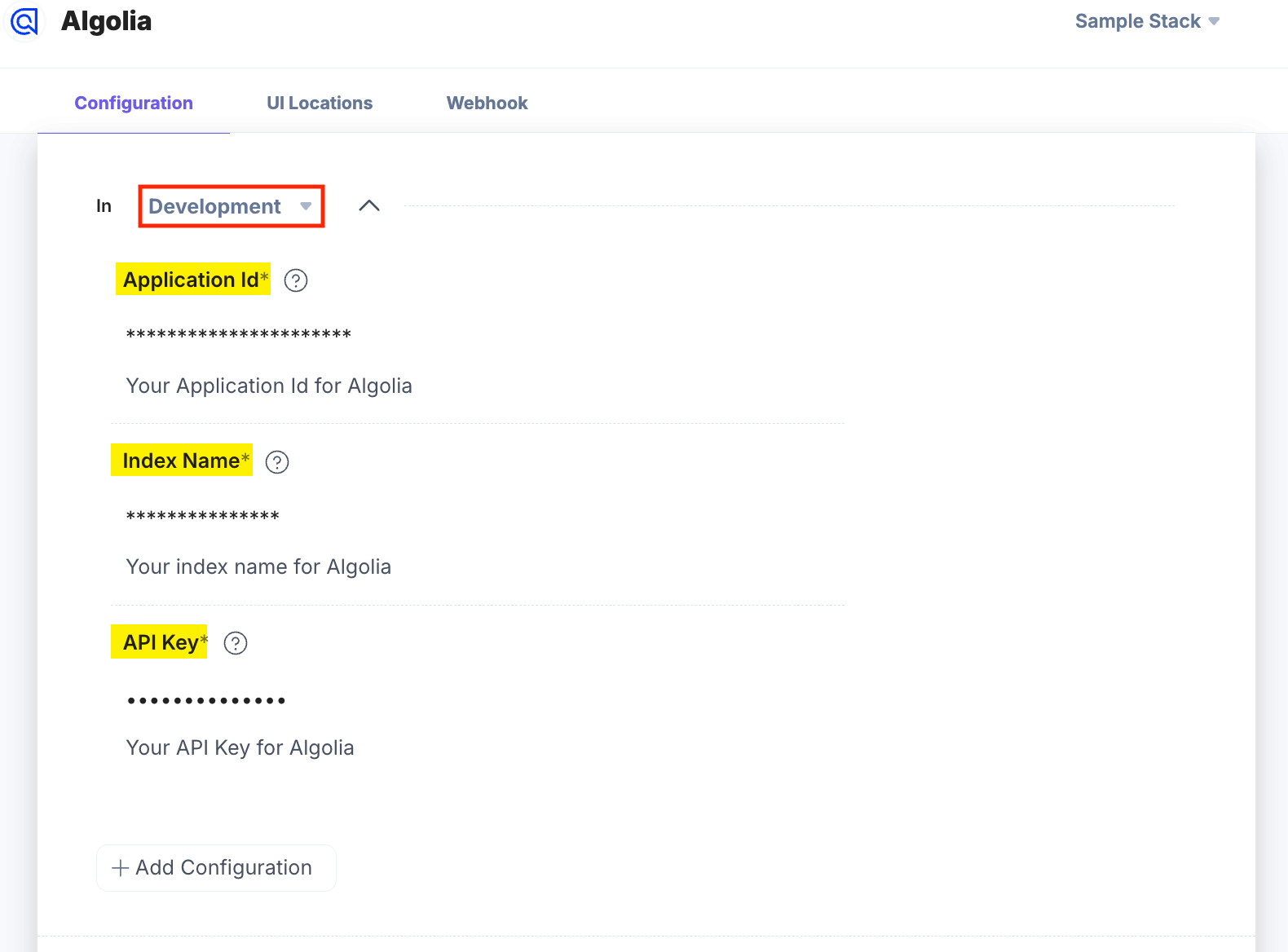 Algolia-Configuration-Credentials