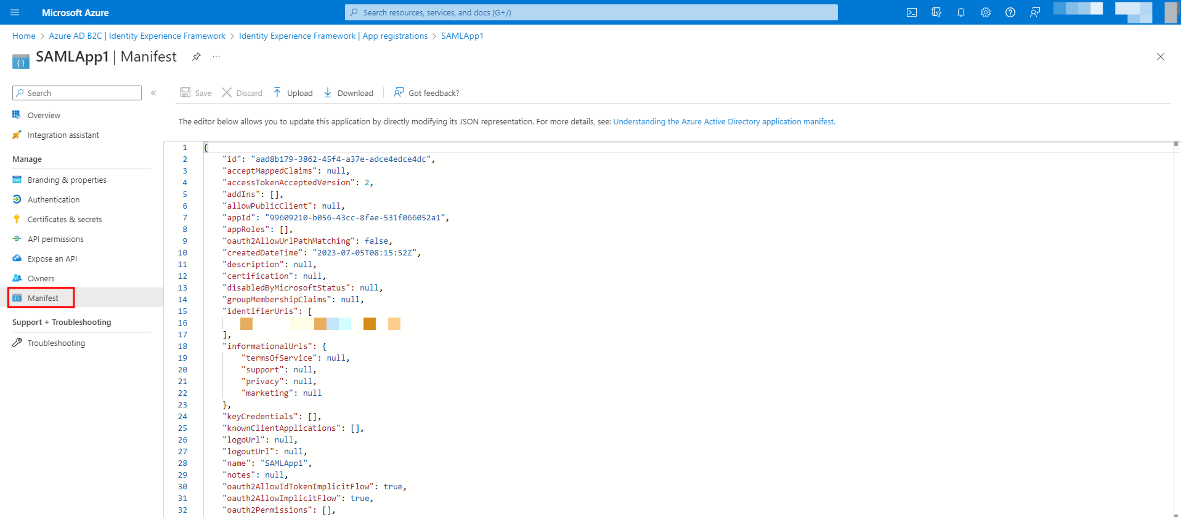 Azure-AD-B2C-manifest
