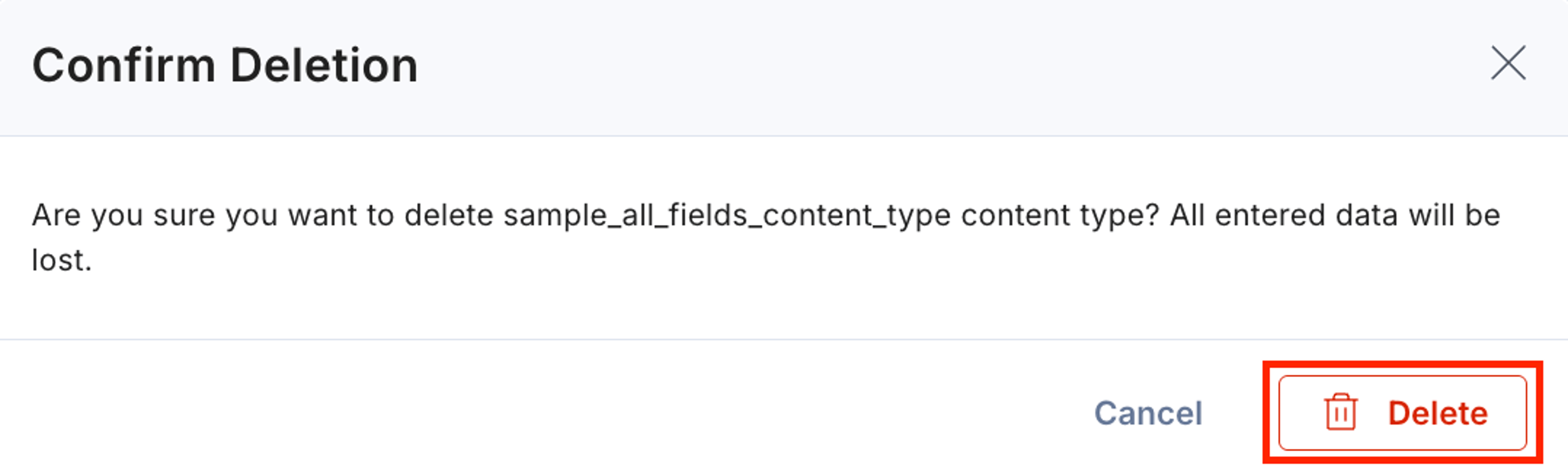 Constructor-Configuration-Content-Type-Delete-Modal