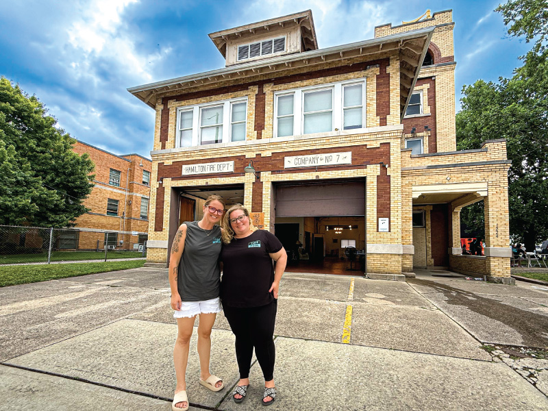 Kate Yerigan with her business partner, Heather Bernal outside Tide Pool.