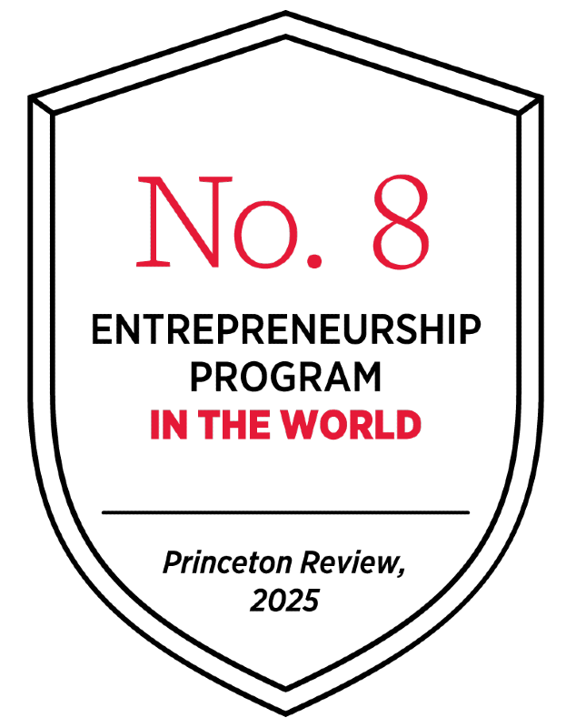 number 8 entrepreneurship program in the world, princeton review, 2024 badge