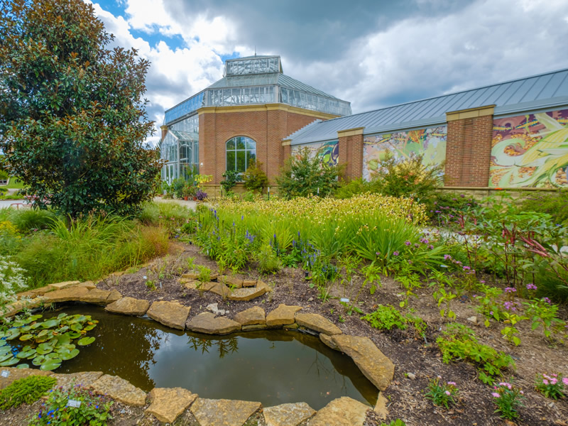 Conservatory exterior formal gardens