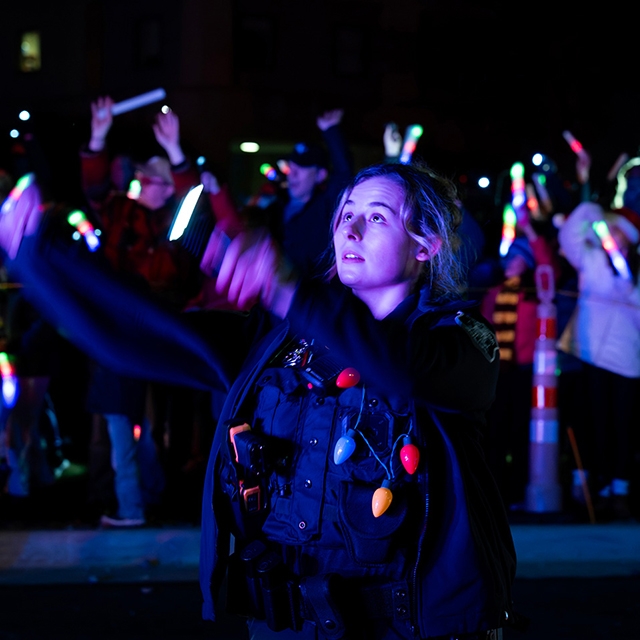 Crowd of people outdoors at Corewell Health Children's Moonbeams for Sweet Dreams.