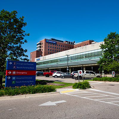 Exterior of Corewell Health Dearborn Hospital