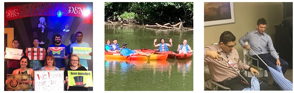 resident activities - escape room, kayaking, therapy session