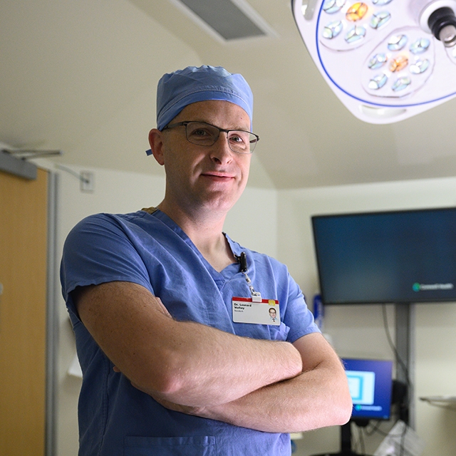 Portrait of Leonard Verhey, MD, PhD.