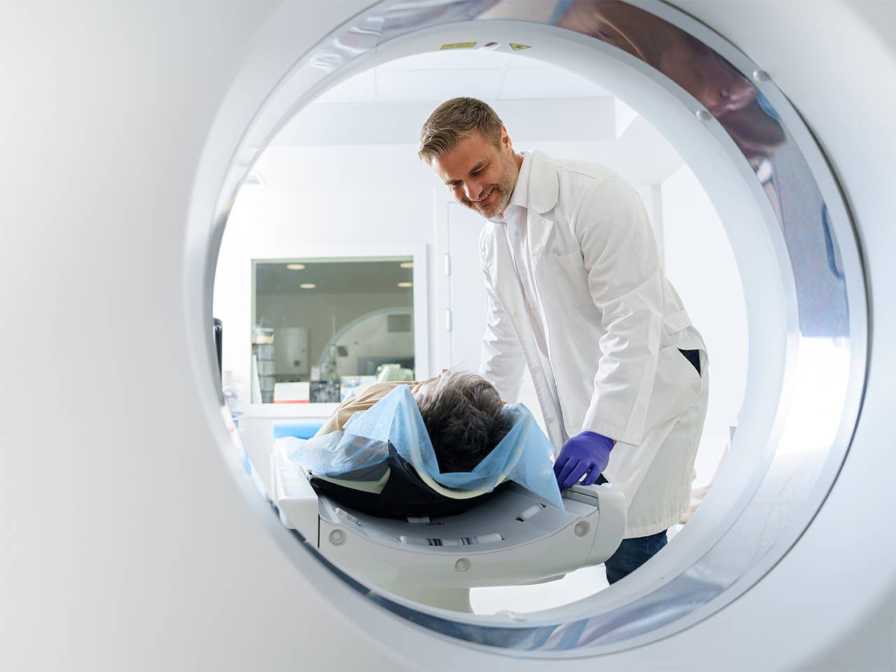 Patient gets a magnetic resonance imaging (MRI) scan