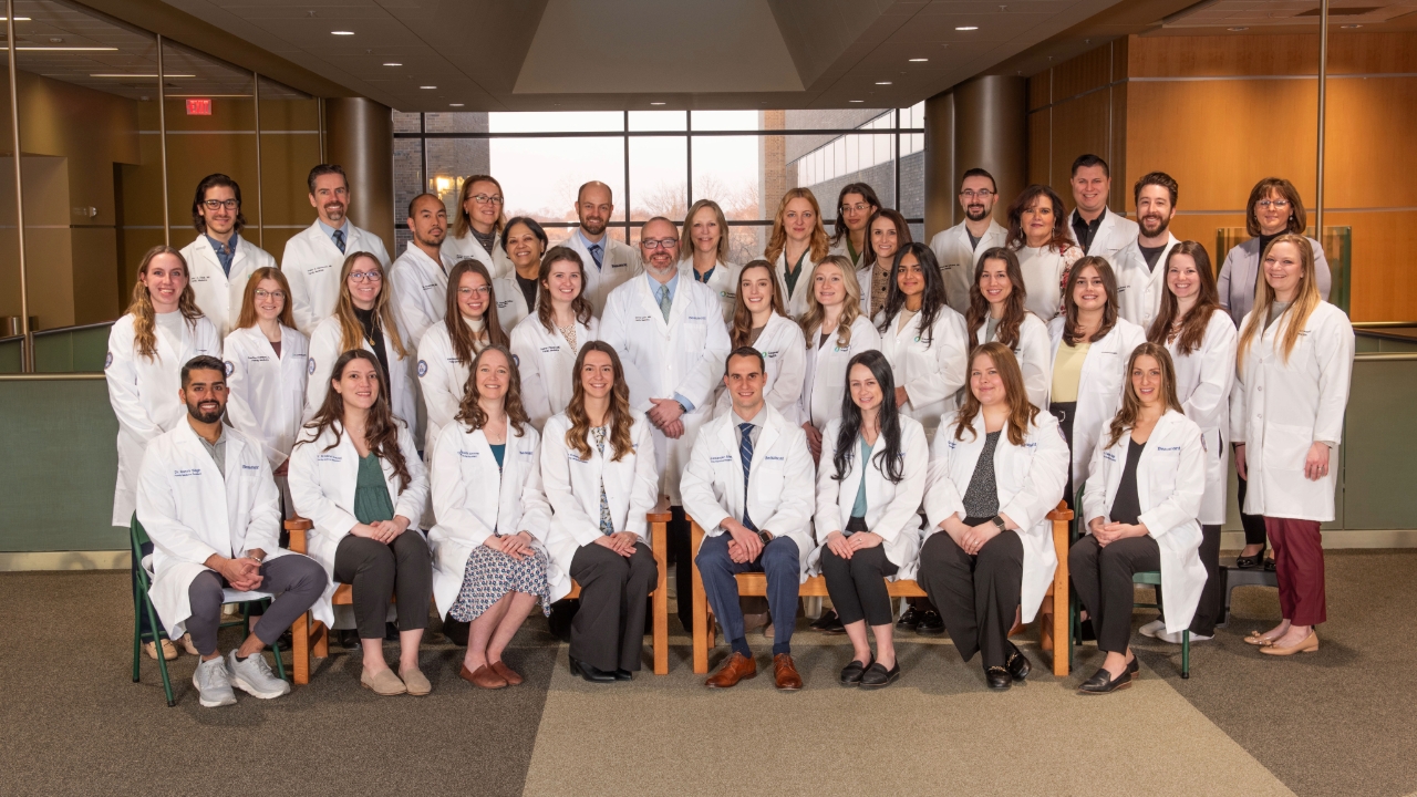 Group photo inside the Troy hospital of the family medicine team 