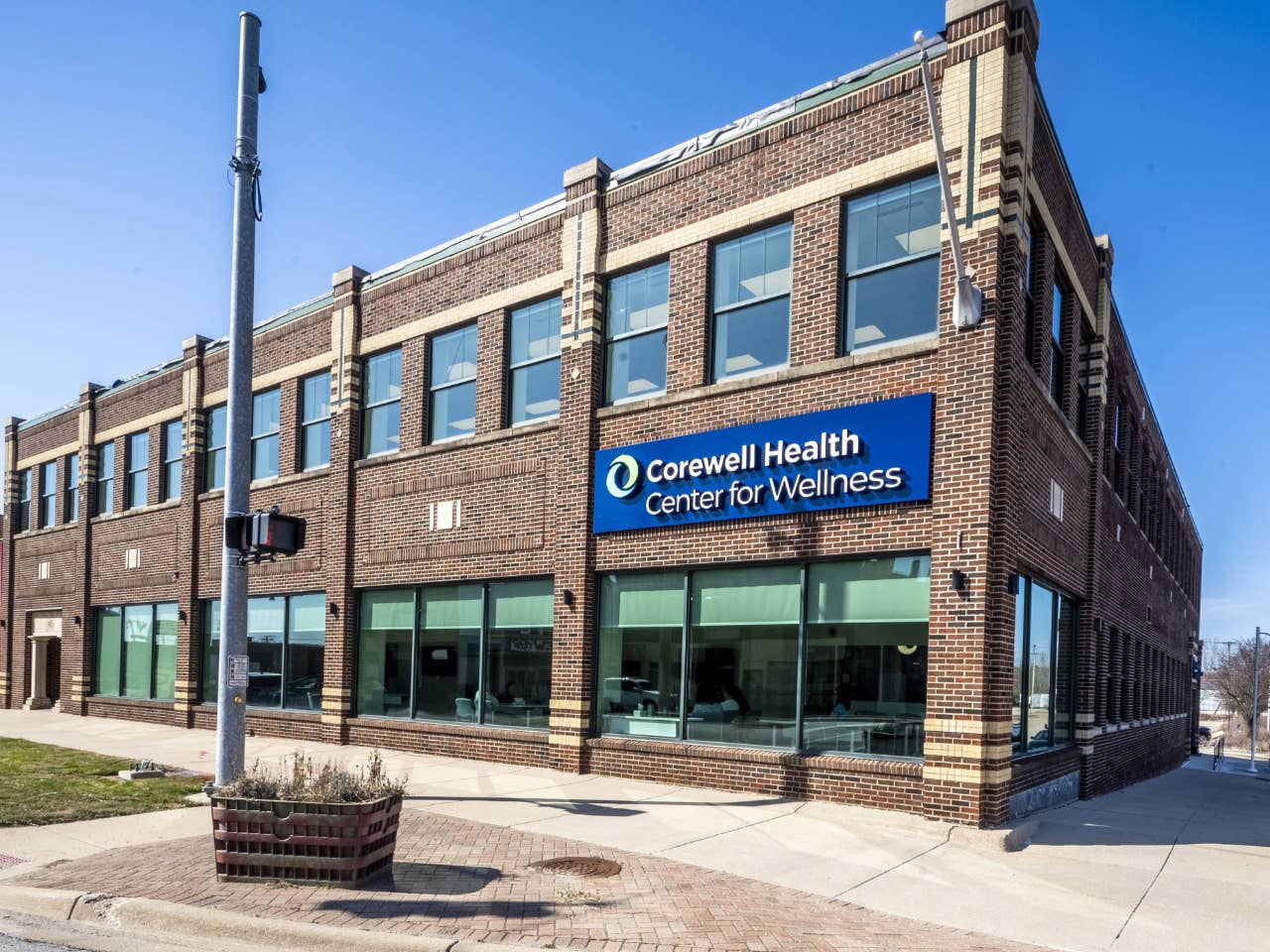 Exterior view of Corewell Health Center for Wellness – Benton Harbor.