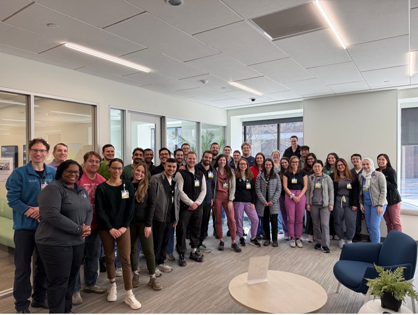 Group shot of Internal Medicine Residents at the 2024 retreat indoors