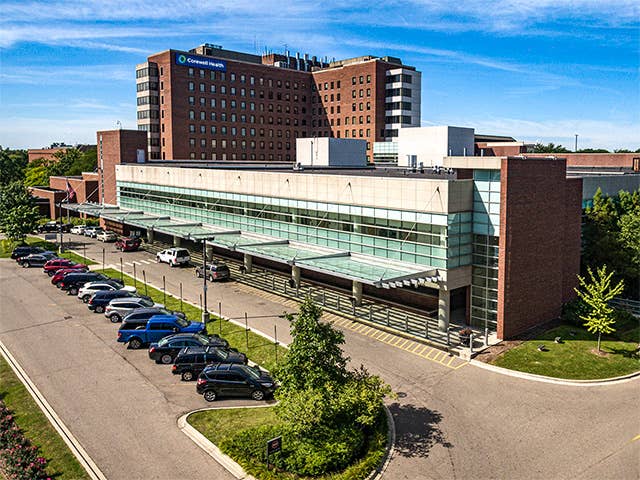 aerial view of the Dearborn campus of Corewell Health