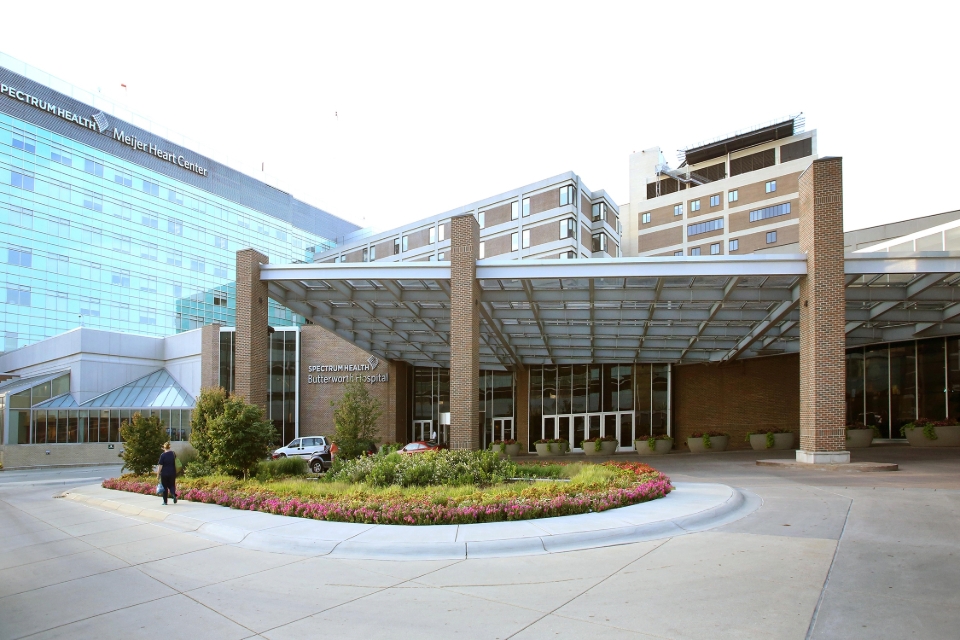 Exterior of Corewell Health Butterworth Hospital