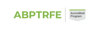 Logo of the ABPTRFE accredited program, symbolizing quality in physical therapy education and training.