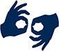American Sign Language (ASL) icon.