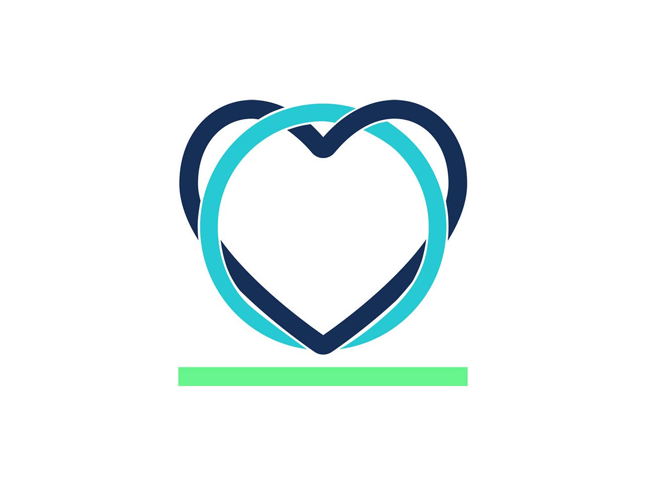 Icon of heart with interlocking circle.