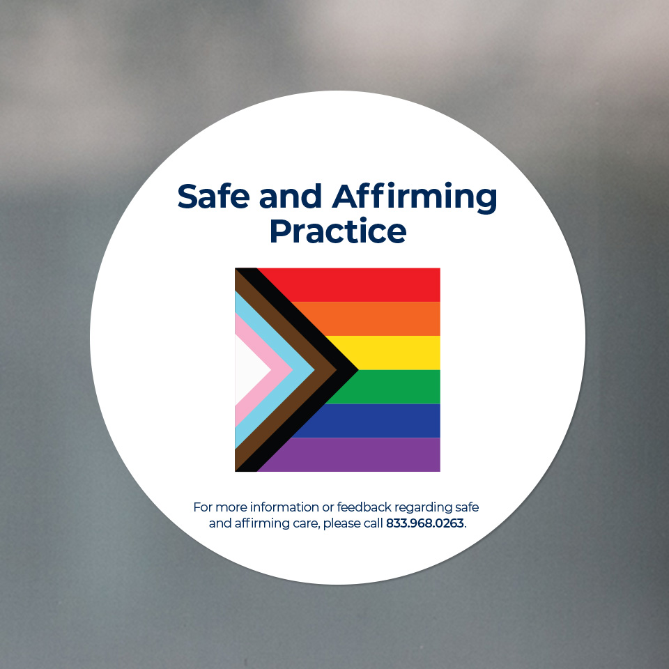 Corewell Health Safe and Affirming Practice badge