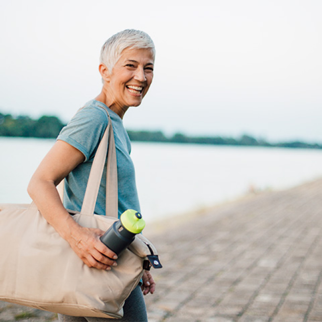 Woman with a water bottle