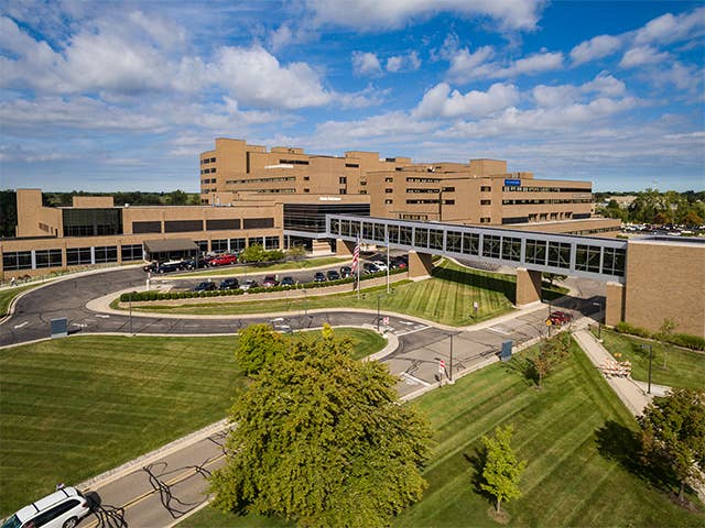 campus view of the Troy Hospital of Corewell Health