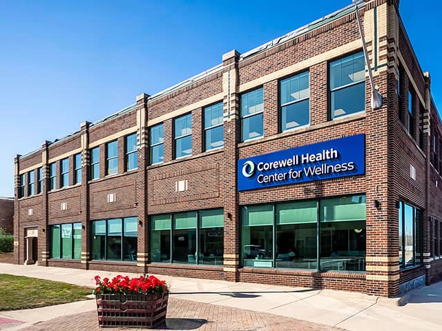 Exterior view of Corewell Health Center for Wellness – Benton Harbor.