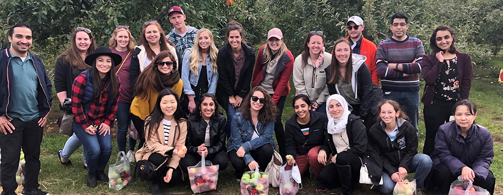 residents group at apple orchard