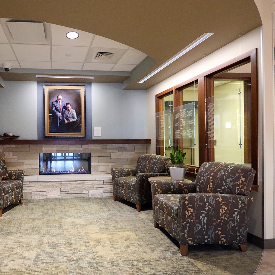 Interior view of sitting area at Renucci Hospitality House.