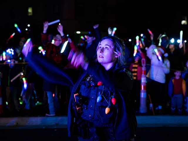 Crowd of people outdoors at Corewell Health Children's Moonbeams for Sweet Dreams.
