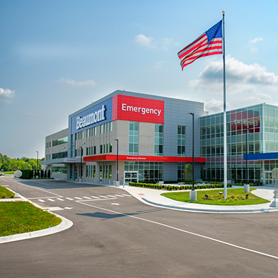 Exterior of Corewell Health Grosse Pointe Hospital Care Center