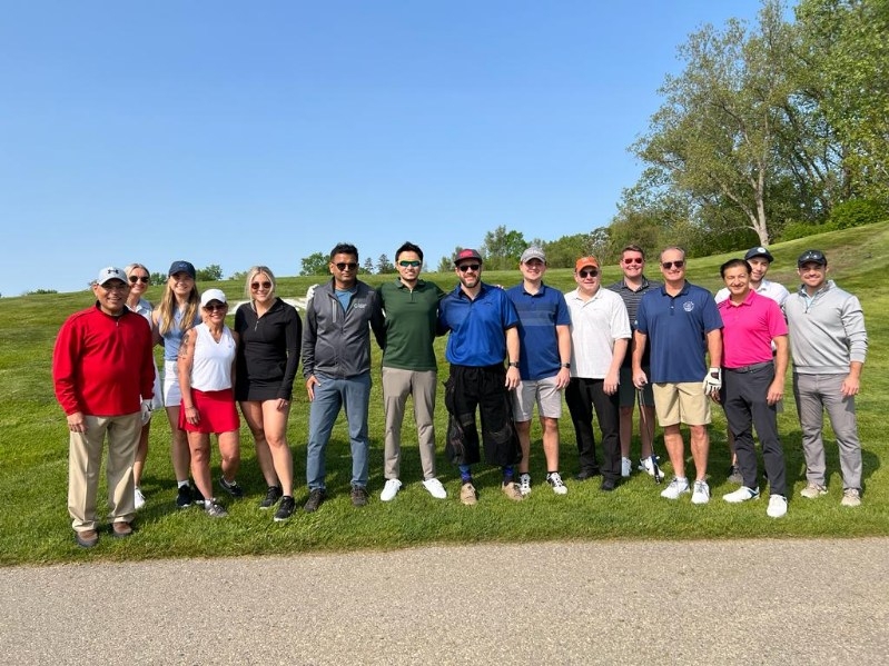 Residents at golf event