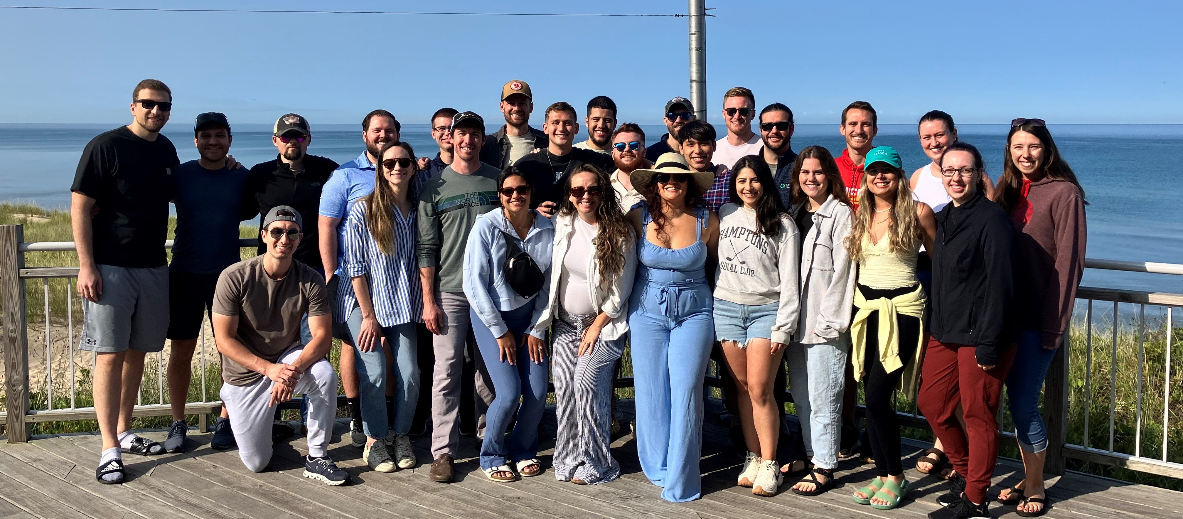 Group shot of 2024 retreat residents at Camp Blodgett