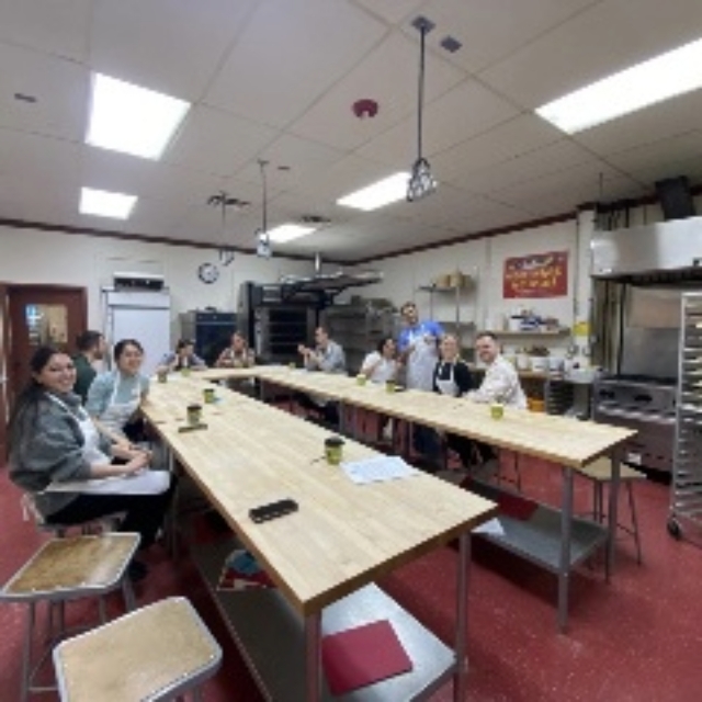 Residents at the local bakery during a class