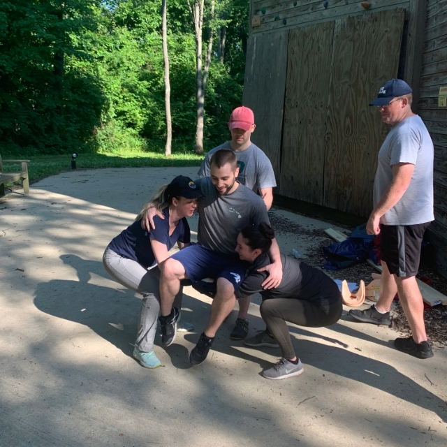 Residents participating in order training activity with their fellow residents