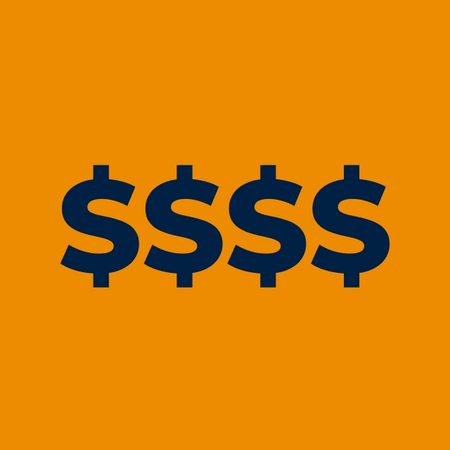 orange graphic with 6 dollar signs