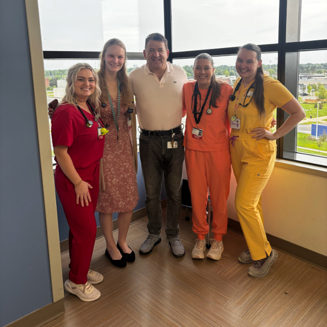Staff and fellows at the hospital posing for a group photo