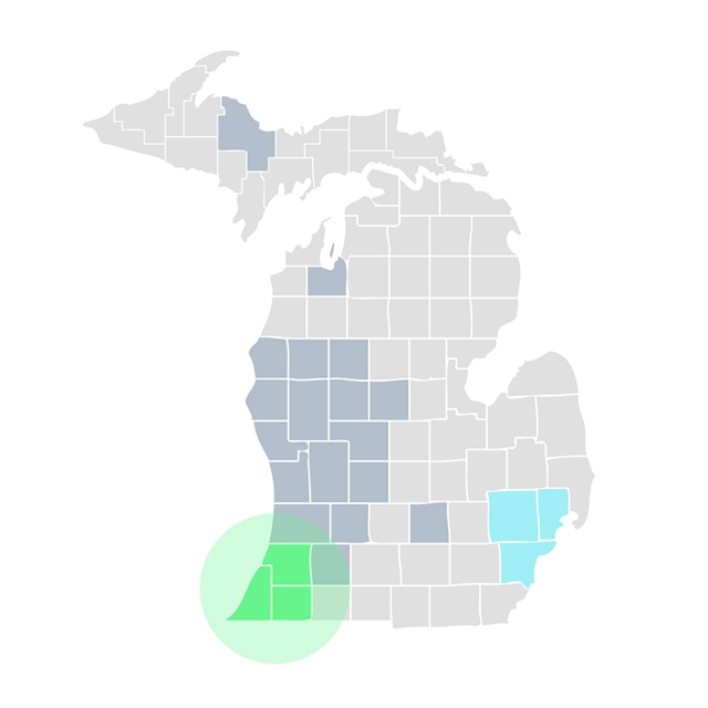 Map of Southwest Michigan region