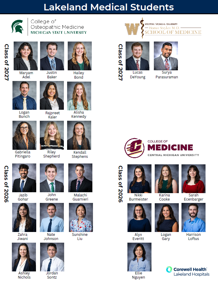 flyer with student names and photos for 2024 and 2025