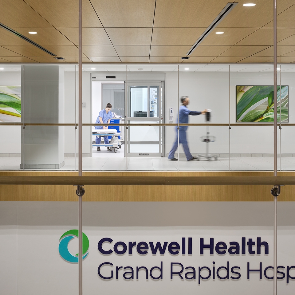 Interior view of Corwell Health Grand Rapids Hospital.