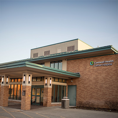 Exterior of Corewell Health Gerber Hospital