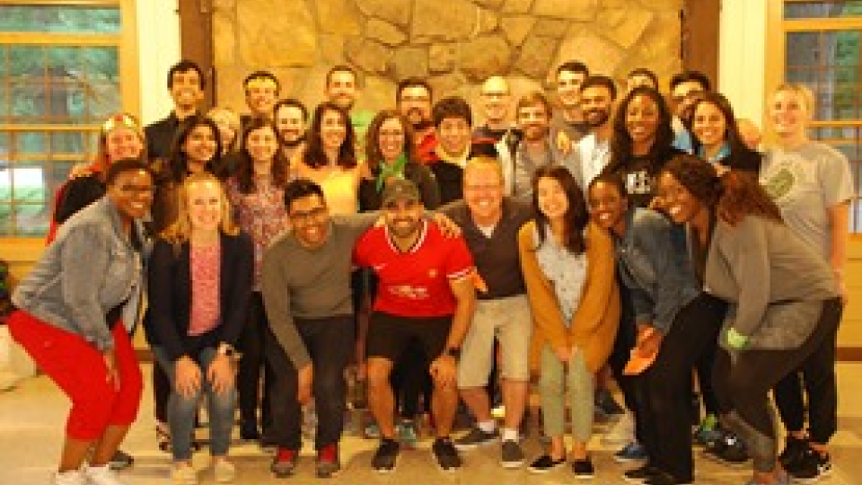 Group shot of Internal Medicine Residents at the 2018 retreat indoors