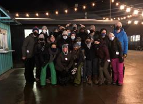 Group shot of residents at Cannonsburg Ski Area