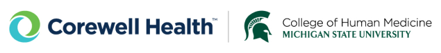 Image of Corewell health logo and Michigan State University College of Human Medicine logo