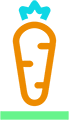 Icon of orange carrot.